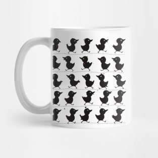 Cute funny birds walking in line Mug